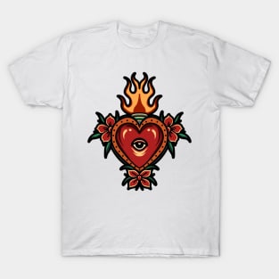 burning heart tattoo T-Shirt